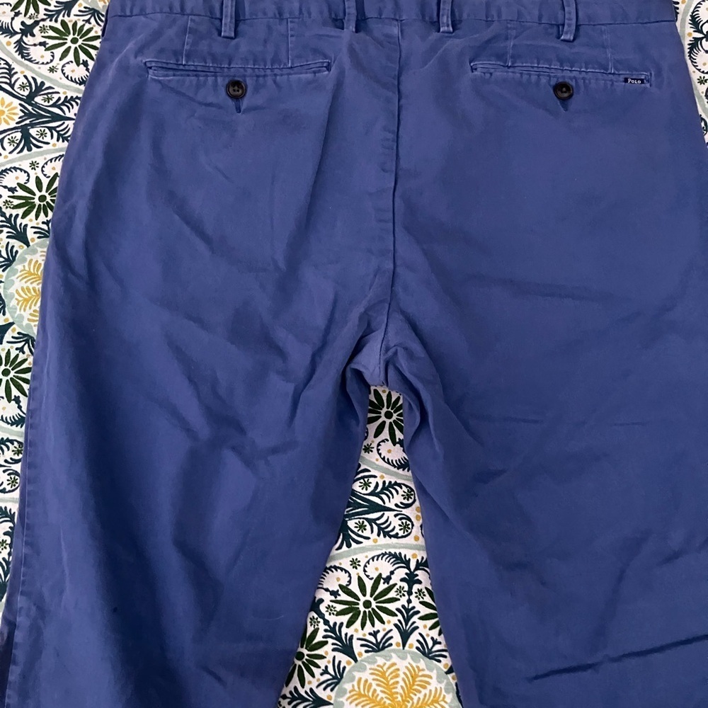 1980’s Polo Ralph Lauren Men's Classic Blue Chinos *damaged* stretch slim fit 38 - Picture 7 of 10